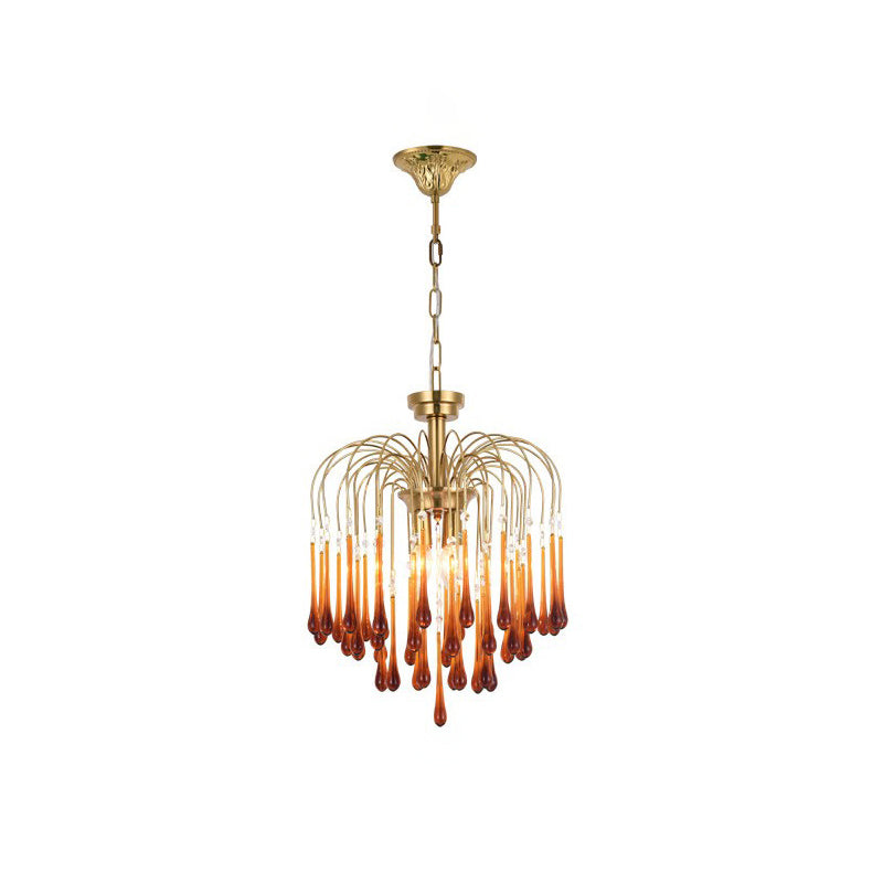 Product shot of this Clérachic pendant, caramel crystal drops shown isolated and lit on a white background.