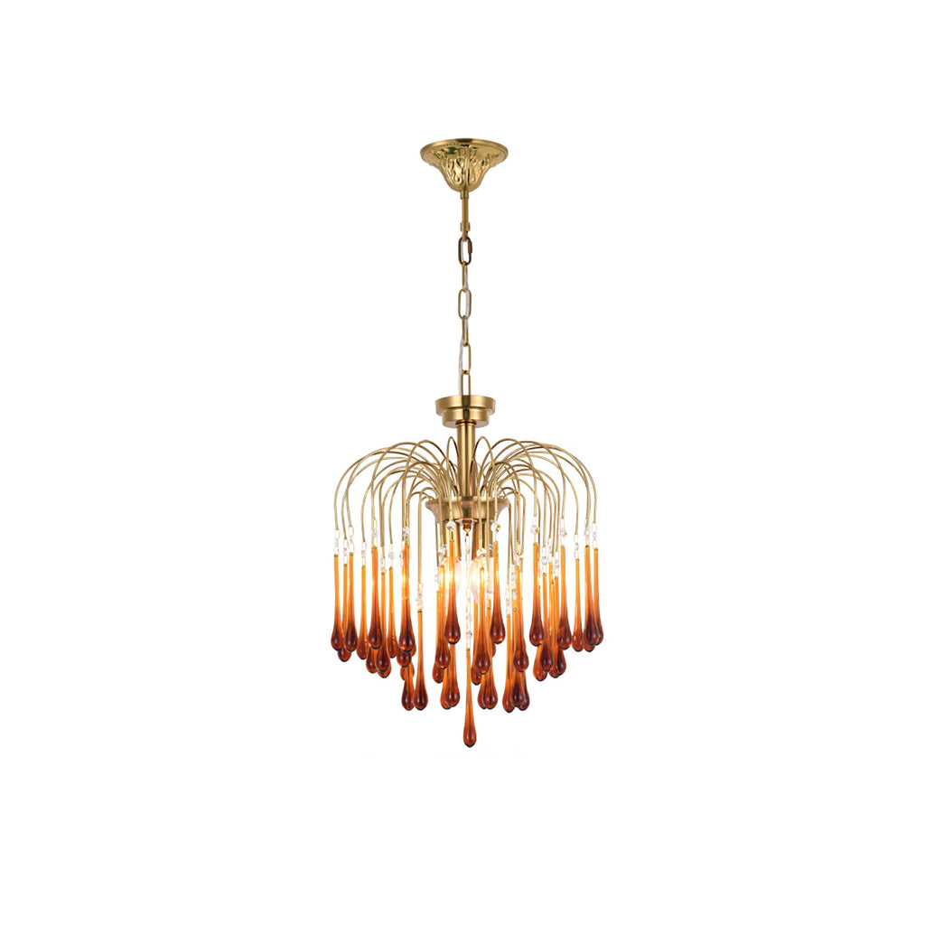 This Clérachic pendant is shown isolated on white, its caramel crystal drops lit against a short chain.