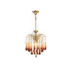 This Clérachic pendant is shown isolated on white, its caramel crystal drops lit against a short chain.