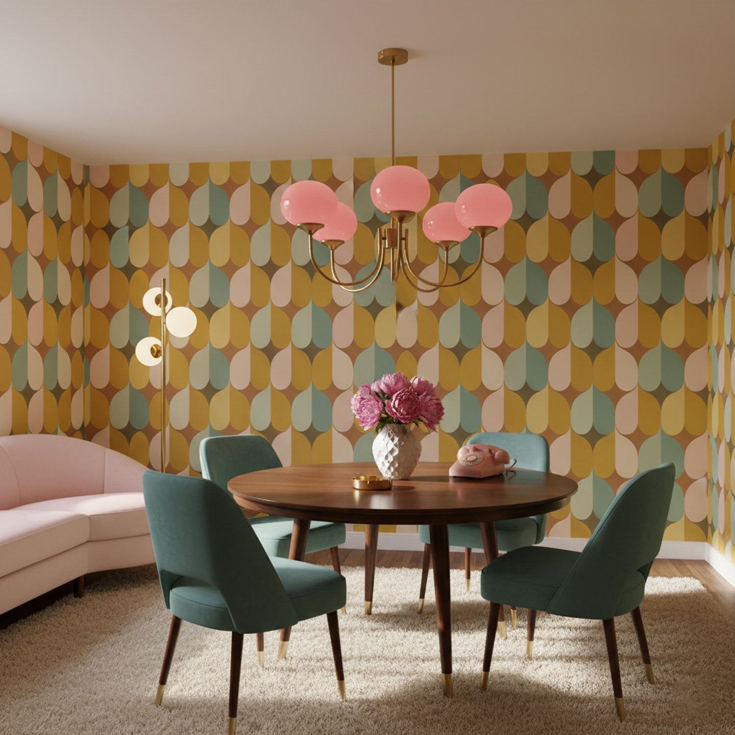 Marshmallow Chandelier, Hand-Sprayed Glass Shades, E26, 3 or 5 Light