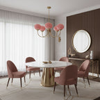 Marshmallow Chandelier, Hand-Sprayed Glass Shades, E26, 3 or 5 Light