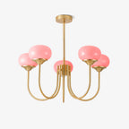 Marshmallow Chandelier, Hand-Sprayed Glass Shades, E26, 3 or 5 Light