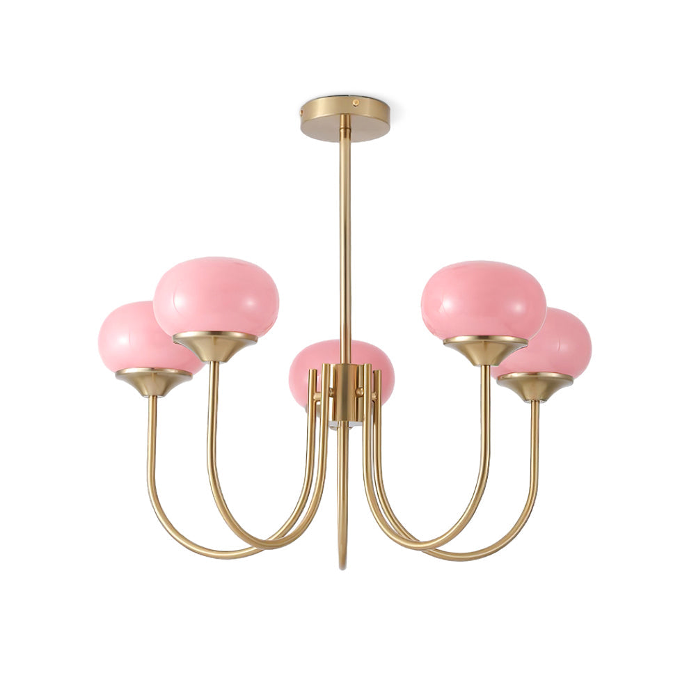 Marshmallow Chandelier, Hand-Sprayed Glass Shades, E26, 3 or 5 Light