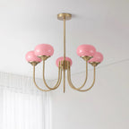 Marshmallow Chandelier, Hand-Sprayed Glass Shades, E26, 3 or 5 Light