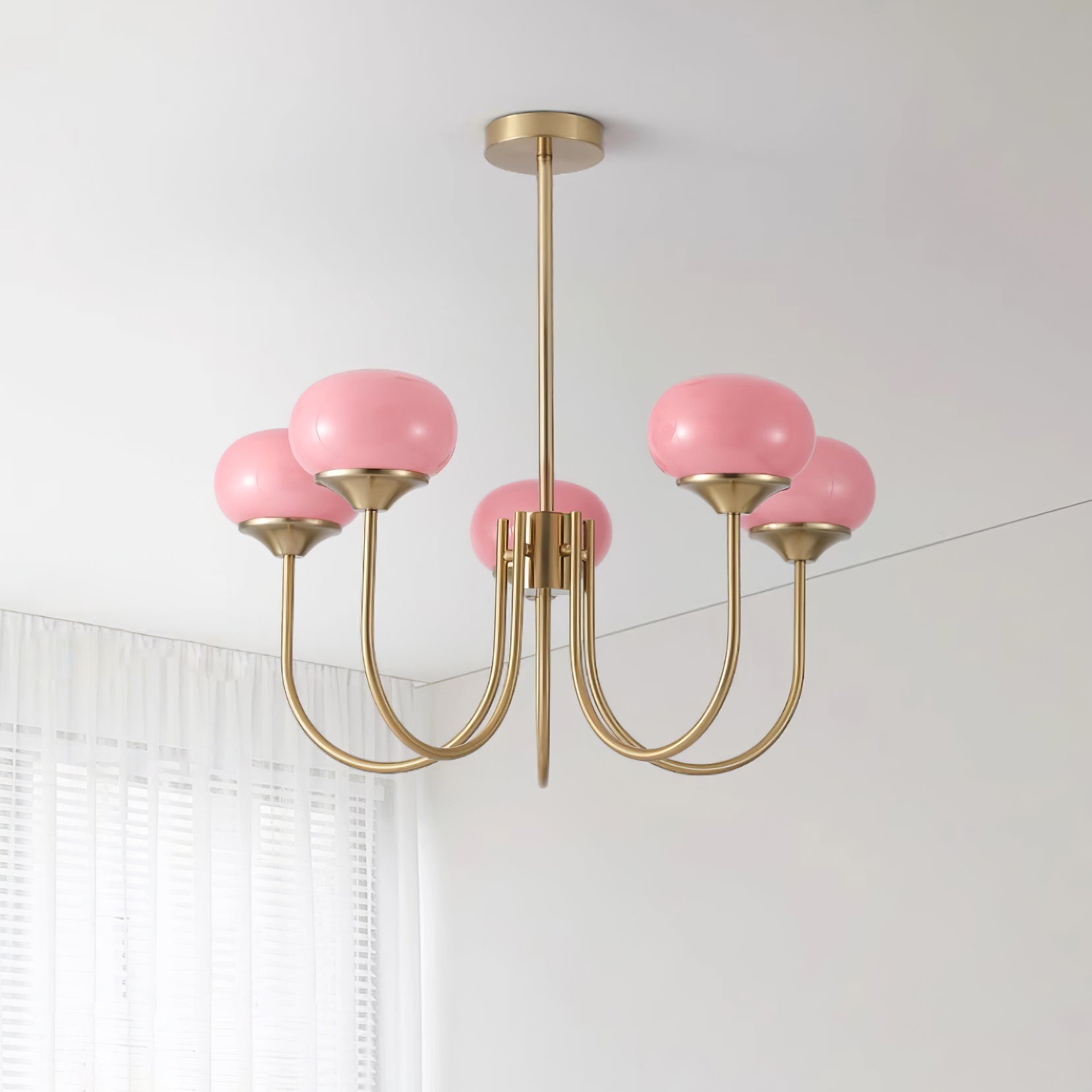 Marshmallow Chandelier, Hand-Sprayed Glass Shades, E26, 3 or 5 Light