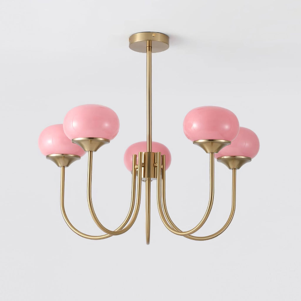 Marshmallow Chandelier, Hand-Sprayed Glass Shades, E26, 3 or 5 Light