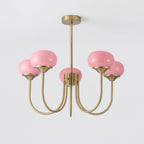Marshmallow Chandelier, Hand-Sprayed Glass Shades, E26, 3 or 5 Light