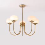 Marshmallow Chandelier, Hand-Sprayed Glass Shades, E26, 3 or 5 Light