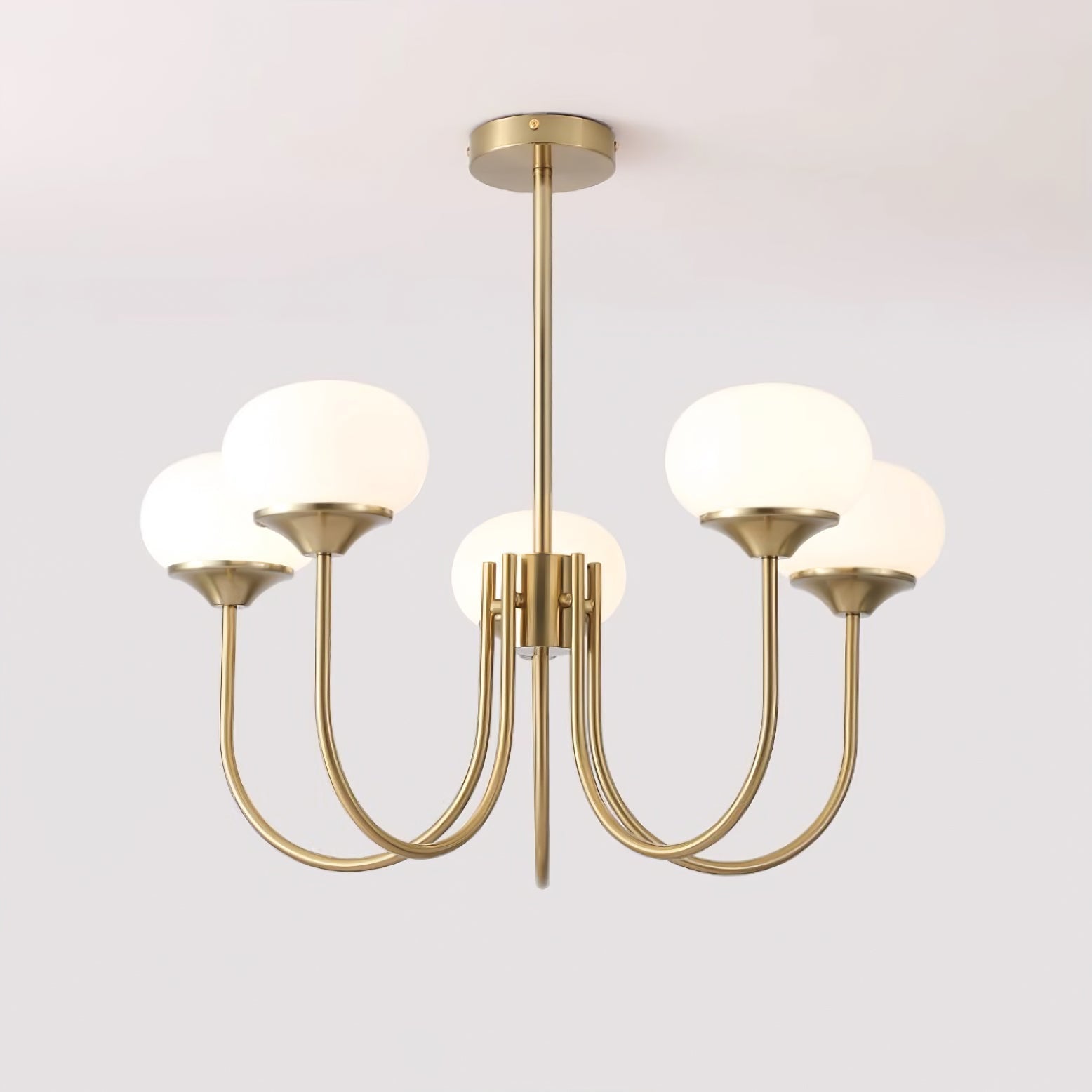 Marshmallow Chandelier, Hand-Sprayed Glass Shades, E26, 3 or 5 Light