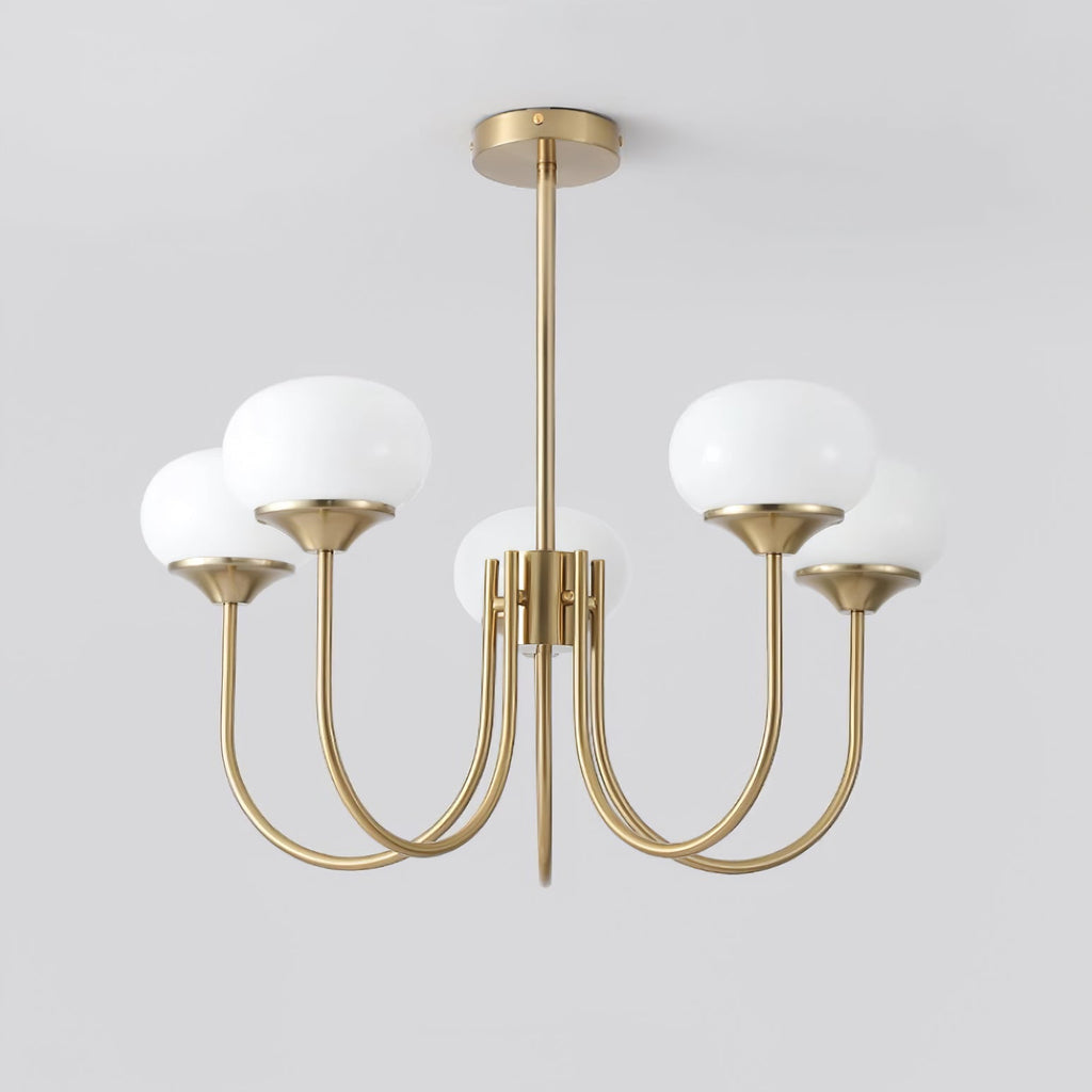 Marshmallow Chandelier, Hand-Sprayed Glass Shades, E26, 3 or 5 Light