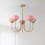 Marshmallow Chandelier, Hand-Sprayed Glass Shades, E26, 3 or 5 Light