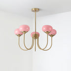 Marshmallow Chandelier, Hand-Sprayed Glass Shades, E26, 3 or 5 Light