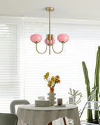 Marshmallow Chandelier, Hand-Sprayed Glass Shades, E26, 3 or 5 Light