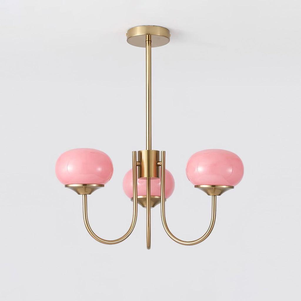Marshmallow Chandelier, Hand-Sprayed Glass Shades, E26, 3 or 5 Light