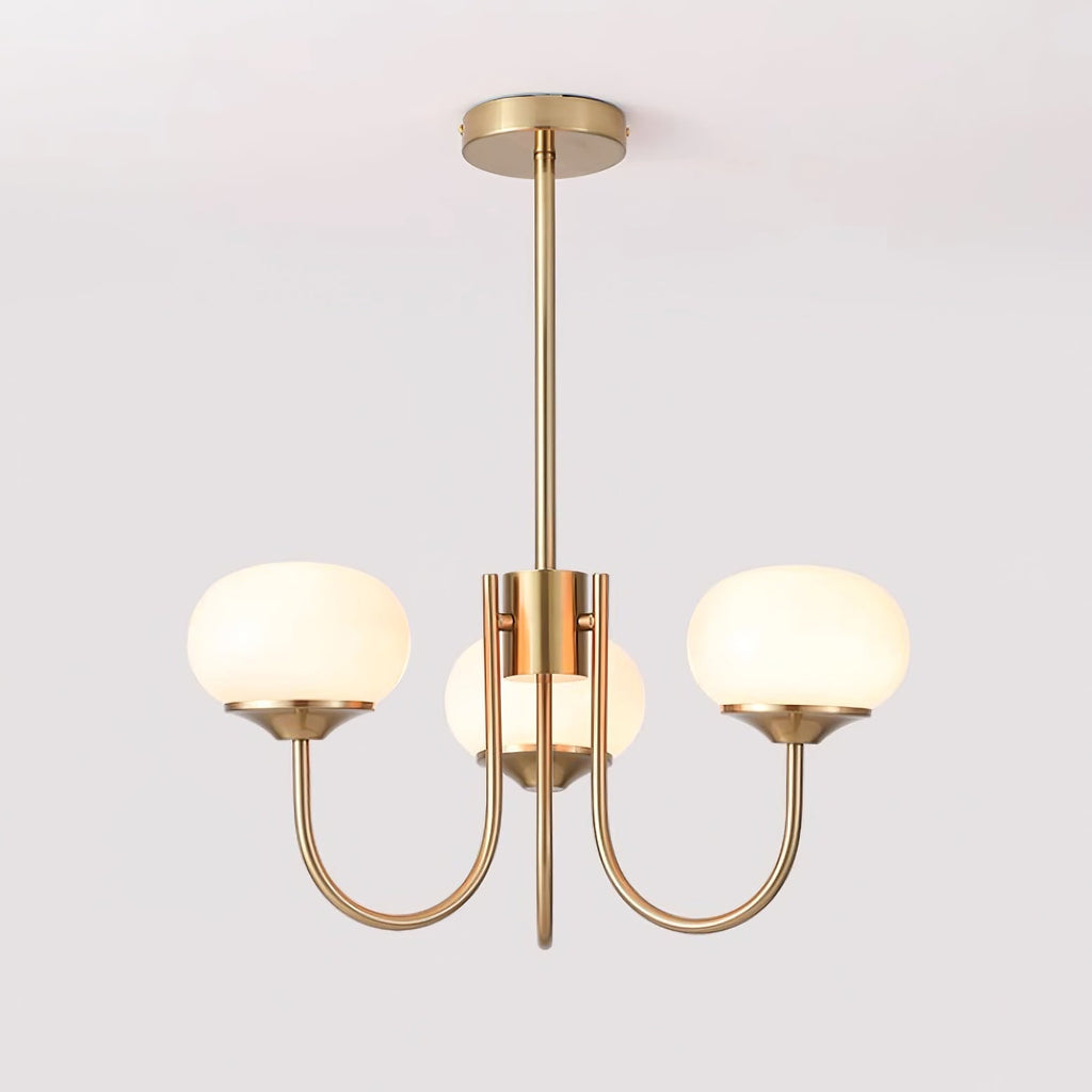 Marshmallow Chandelier, Hand-Sprayed Glass Shades, E26, 3 or 5 Light