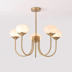 Marshmallow Chandelier, Hand-Sprayed Glass Shades, E26, 3 or 5 Light