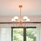 Marshmallow Chandelier, Hand-Sprayed Glass Shades, E26, 3 or 5 Light