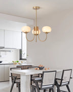 Marshmallow Chandelier, Hand-Sprayed Glass Shades, E26, 3 or 5 Light