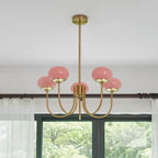 Marshmallow Chandelier, Hand-Sprayed Glass Shades, E26, 3 or 5 Light