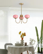 Marshmallow Chandelier, Hand-Sprayed Glass Shades, E26, 3 or 5 Light