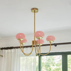 Marshmallow Chandelier, Hand-Sprayed Glass Shades, E26, 3 or 5 Light