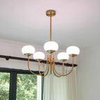 Marshmallow Chandelier, Hand-Sprayed Glass Shades, E26, 3 or 5 Light