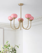 Marshmallow Chandelier, Hand-Sprayed Glass Shades, E26, 3 or 5 Light