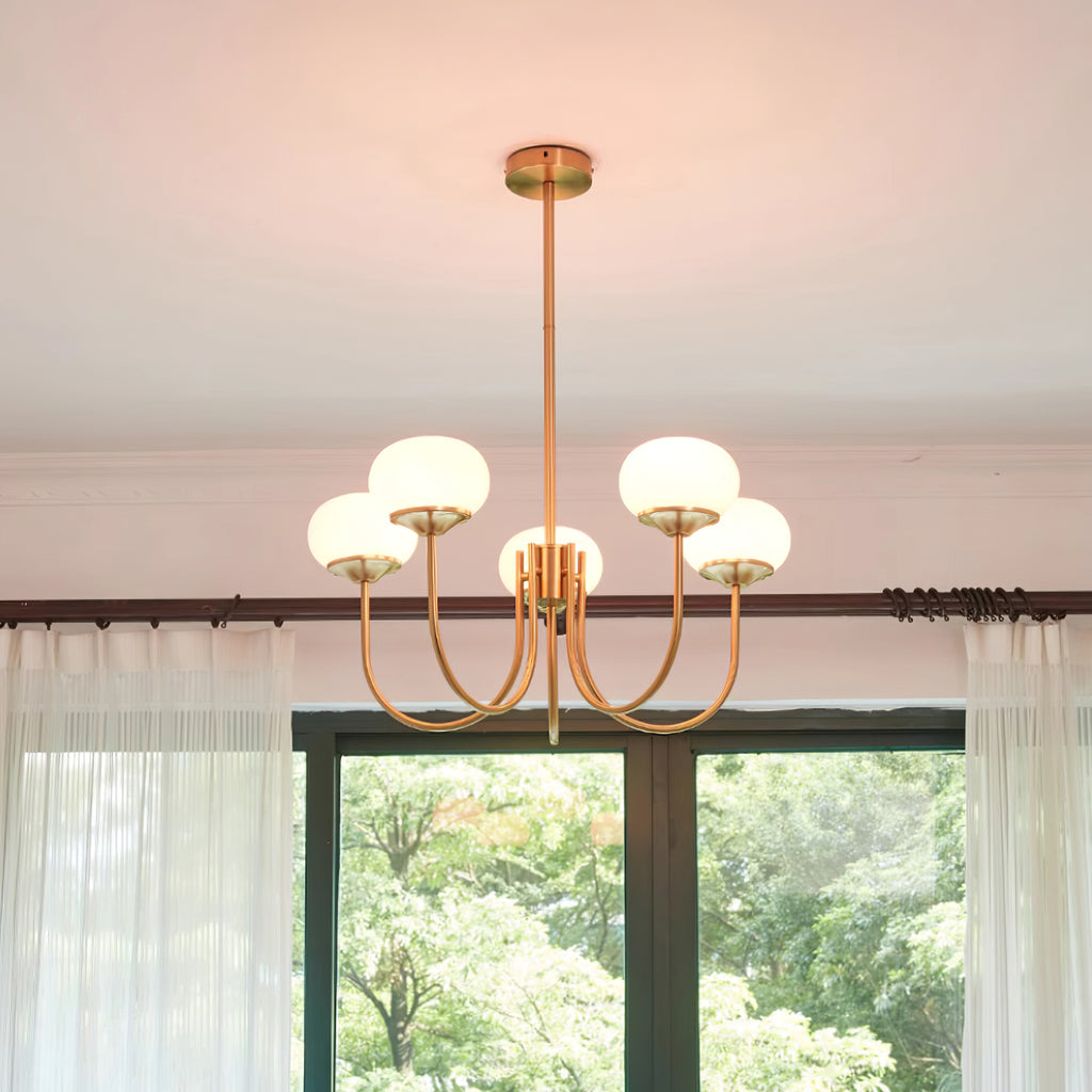 Marshmallow Chandelier, Hand-Sprayed Glass Shades, E26, 3 or 5 Light