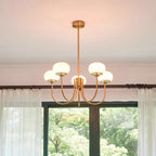 Marshmallow Chandelier, Hand-Sprayed Glass Shades, E26, 3 or 5 Light