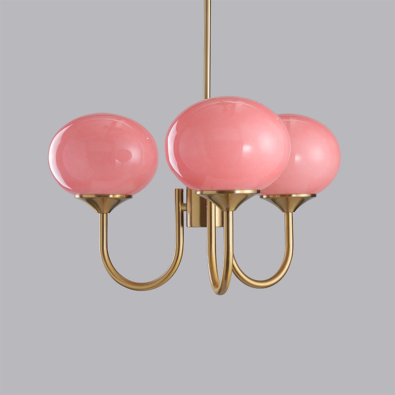 Marshmallow Chandelier, Hand-Sprayed Glass Shades, E26, 3 or 5 Light