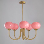 Marshmallow Chandelier, Hand-Sprayed Glass Shades, E26, 3 or 5 Light