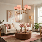 Marshmallow chandelier shade detail showing the smooth glass finish