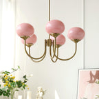 Marshmallow Chandelier, Hand-Sprayed Glass Shades, E26, 3 or 5 Light