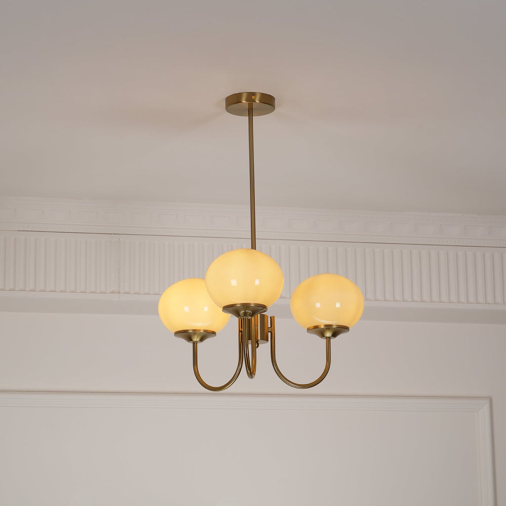 Marshmallow Chandelier, Hand-Sprayed Glass Shades, E26, 3 or 5 Light