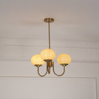 Marshmallow Chandelier, Hand-Sprayed Glass Shades, E26, 3 or 5 Light