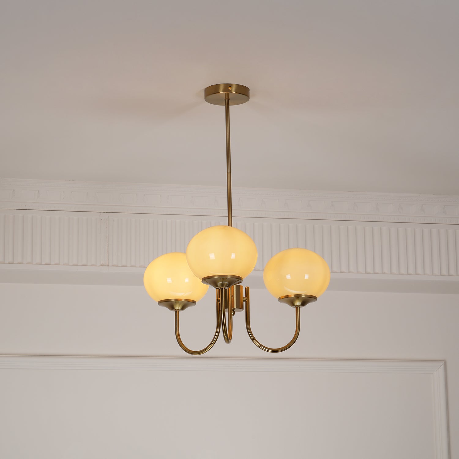 Marshmallow Chandelier, Hand-Sprayed Glass Shades, E26, 3 or 5 Light
