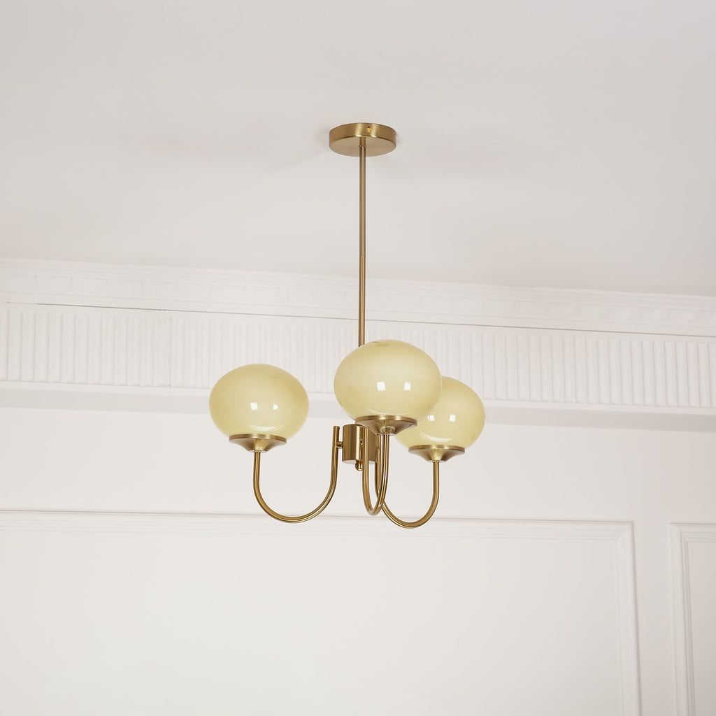Marshmallow Chandelier, Hand-Sprayed Glass Shades, E26, 3 or 5 Light