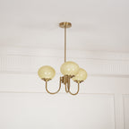 Marshmallow Chandelier, Hand-Sprayed Glass Shades, E26, 3 or 5 Light
