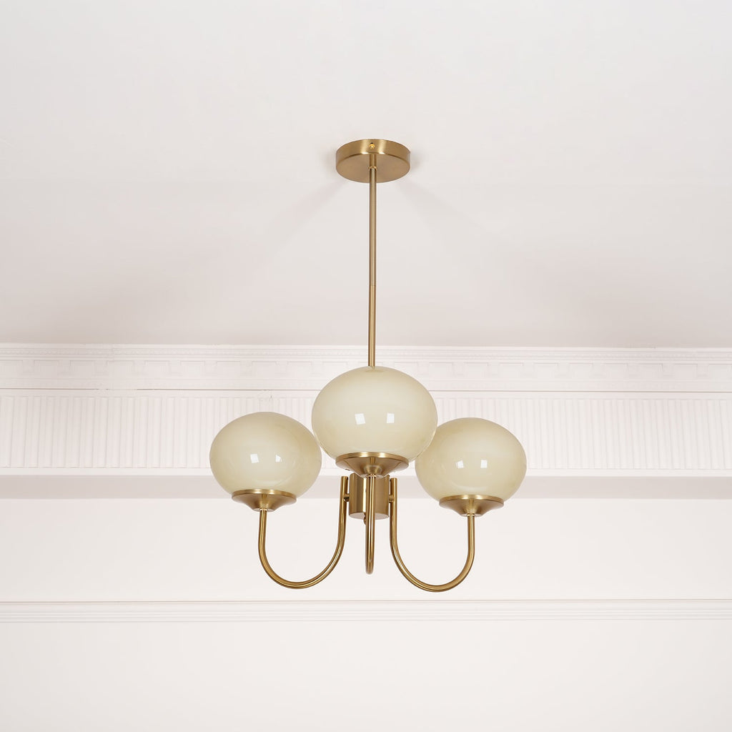 Marshmallow Chandelier, Hand-Sprayed Glass Shades, E26, 3 or 5 Light