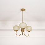 Marshmallow Chandelier, Hand-Sprayed Glass Shades, E26, 3 or 5 Light