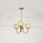Marshmallow Chandelier, Hand-Sprayed Glass Shades, E26, 3 or 5 Light