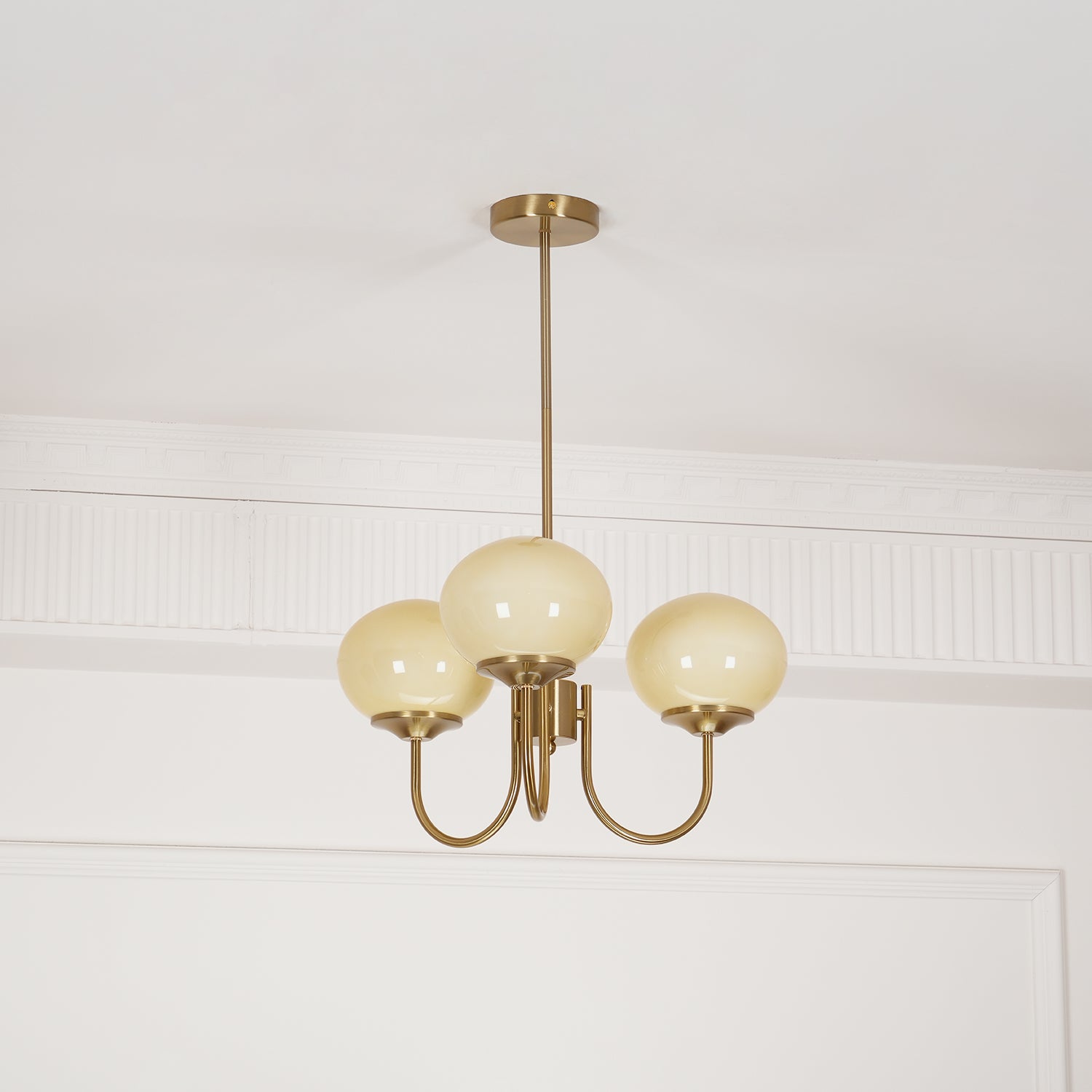 Marshmallow Chandelier, Hand-Sprayed Glass Shades, E26, 3 or 5 Light
