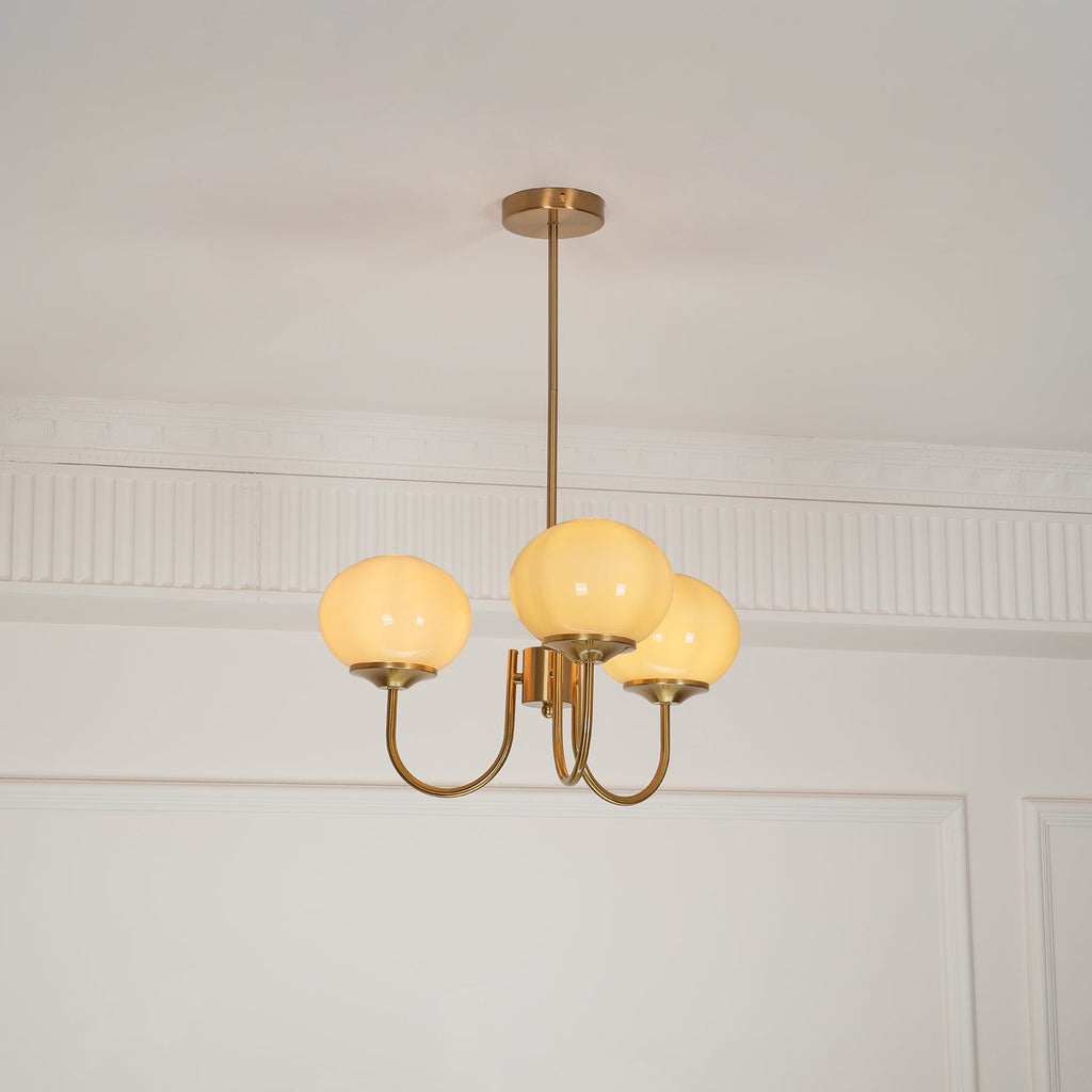 Marshmallow Chandelier, Hand-Sprayed Glass Shades, E26, 3 or 5 Light