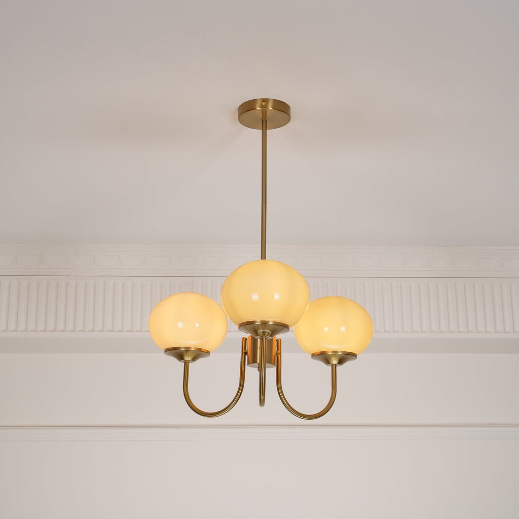 Marshmallow Chandelier, Hand-Sprayed Glass Shades, E26, 3 or 5 Light