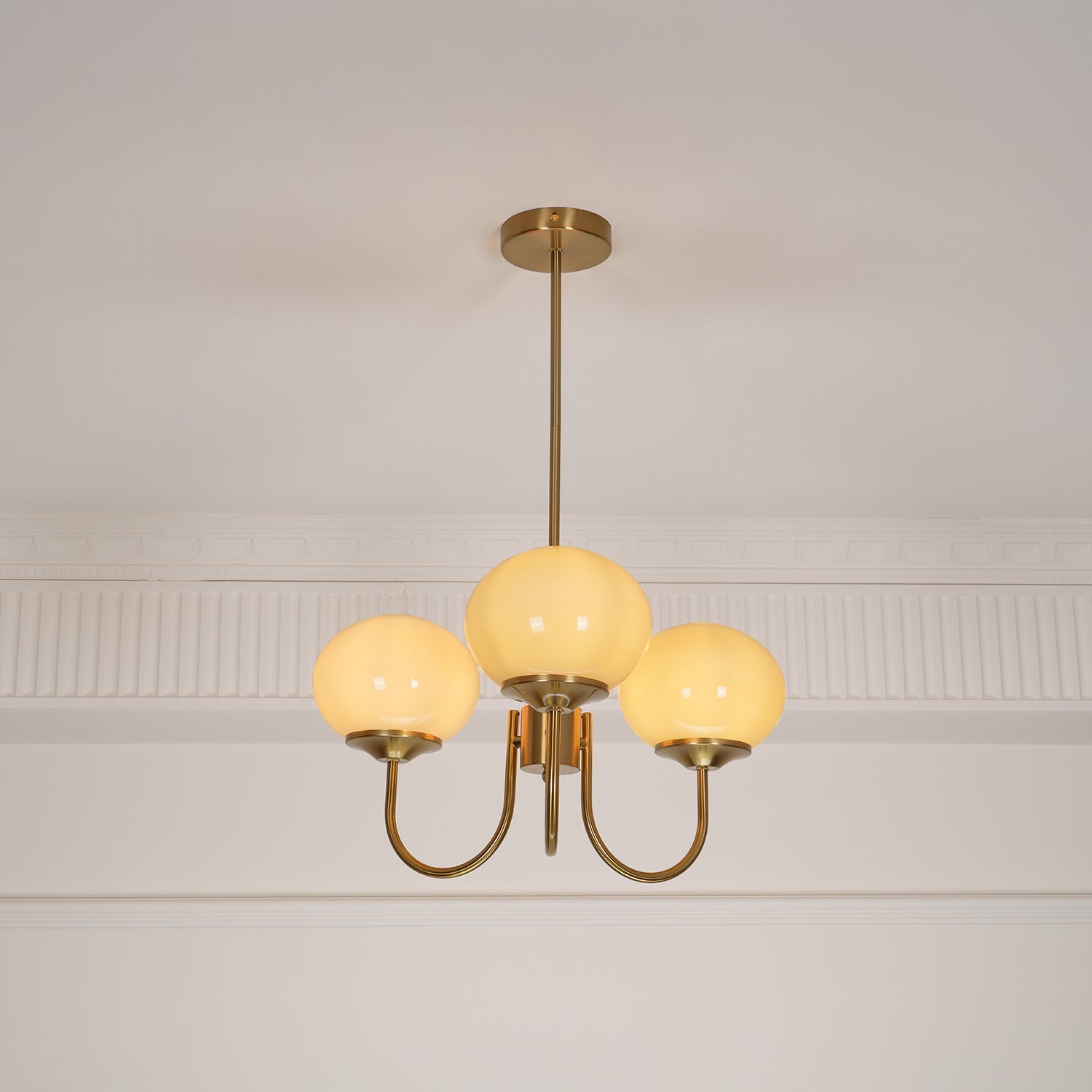 Marshmallow Chandelier, Hand-Sprayed Glass Shades, E26, 3 or 5 Light