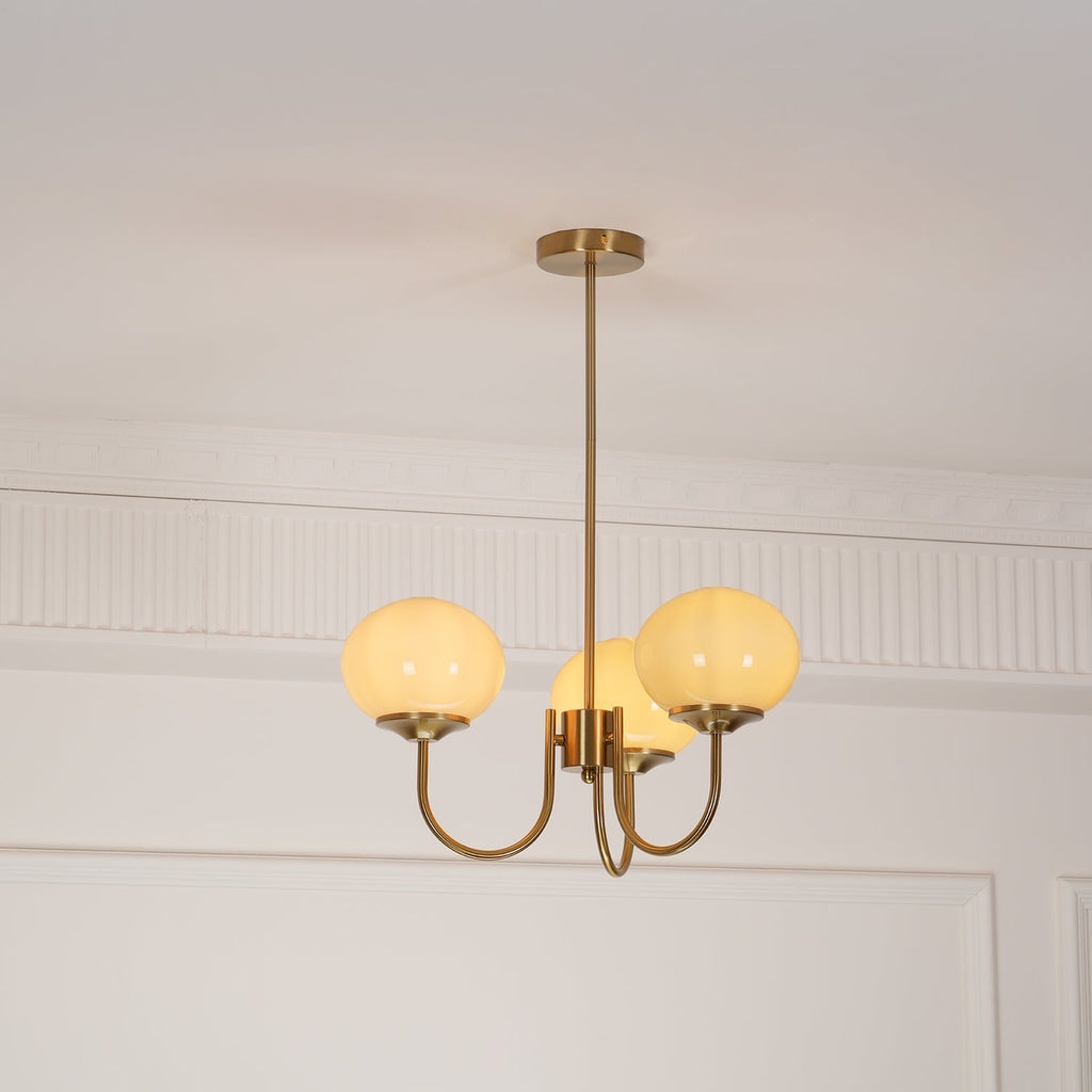 Marshmallow Chandelier, Hand-Sprayed Glass Shades, E26, 3 or 5 Light