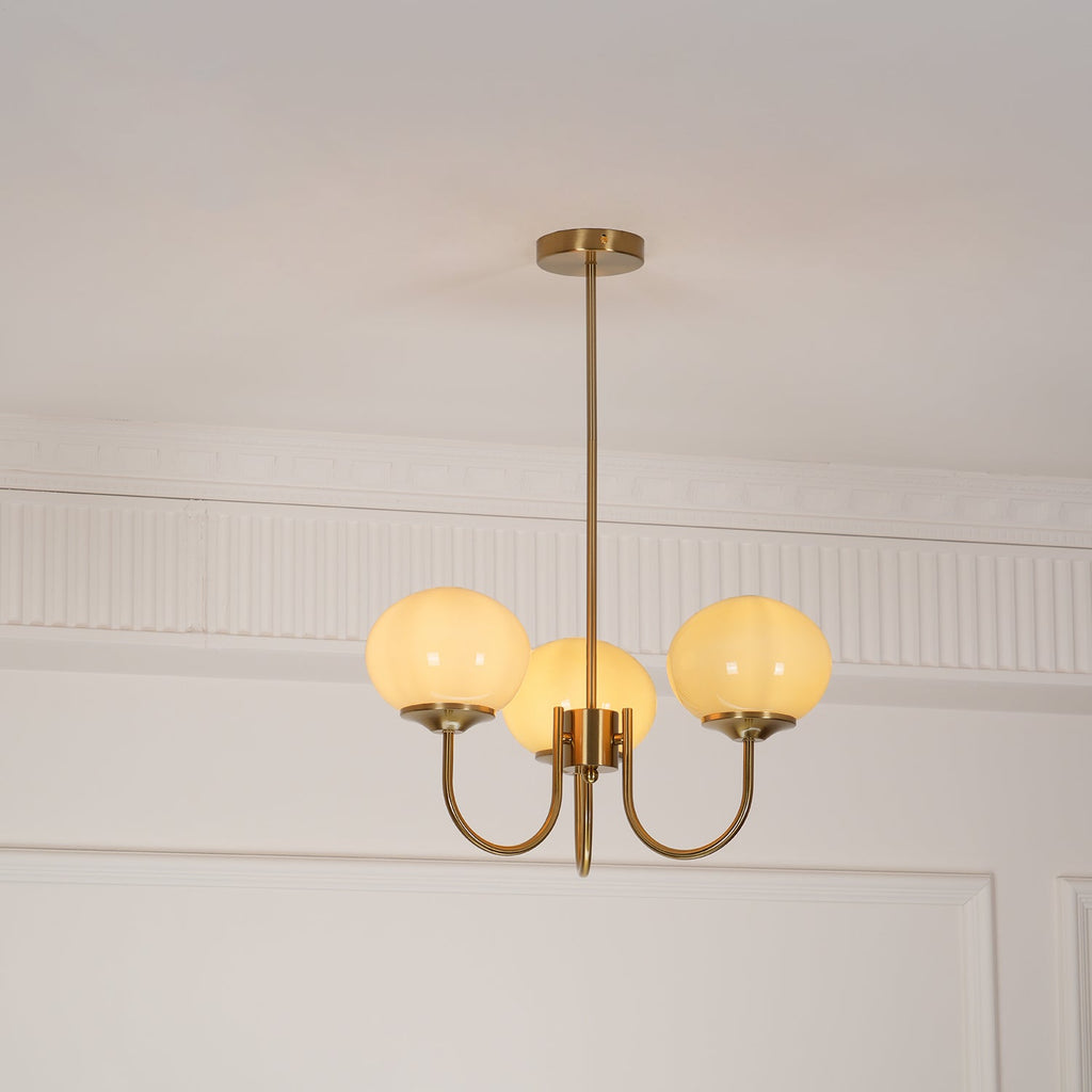 Marshmallow Chandelier, Hand-Sprayed Glass Shades, E26, 3 or 5 Light