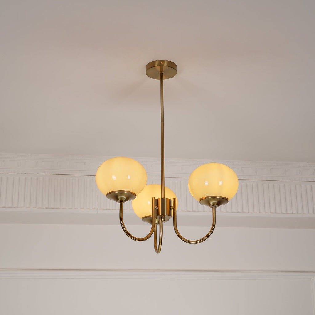 Marshmallow Chandelier, Hand-Sprayed Glass Shades, E26, 3 or 5 Light