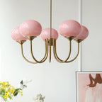 Marshmallow Chandelier, Hand-Sprayed Glass Shades, E26, 3 or 5 Light