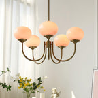 Marshmallow Chandelier, Hand-Sprayed Glass Shades, E26, 3 or 5 Light
